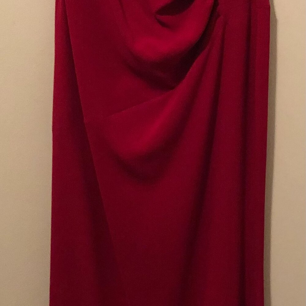 Elie Tahari Women's Red Of Shoulders Maxi Formal Dress Size 14 New Made in USA
